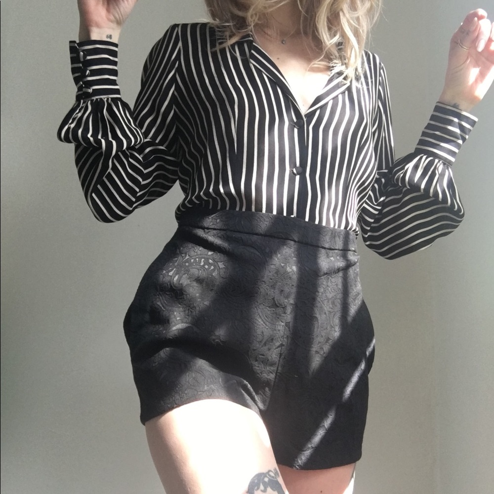 Lucca Couture - Black Brocade Shorts